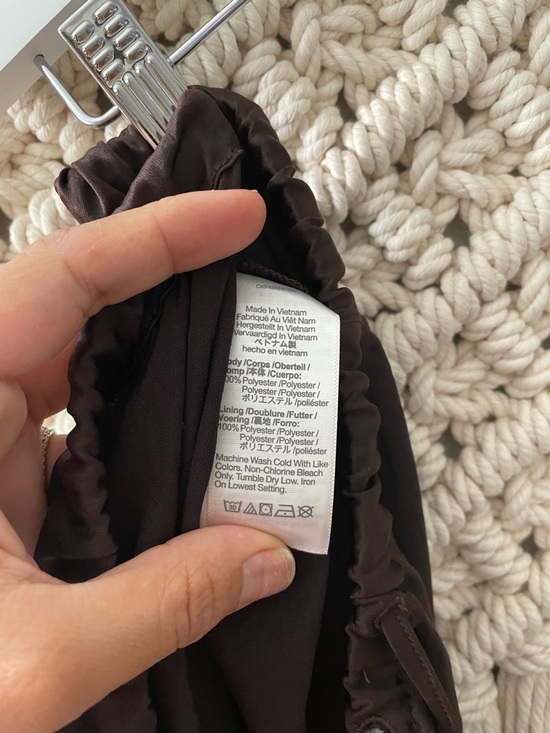 Madewell Chocolate Brown Satin Drawstring Pants - Picture 4 of 4